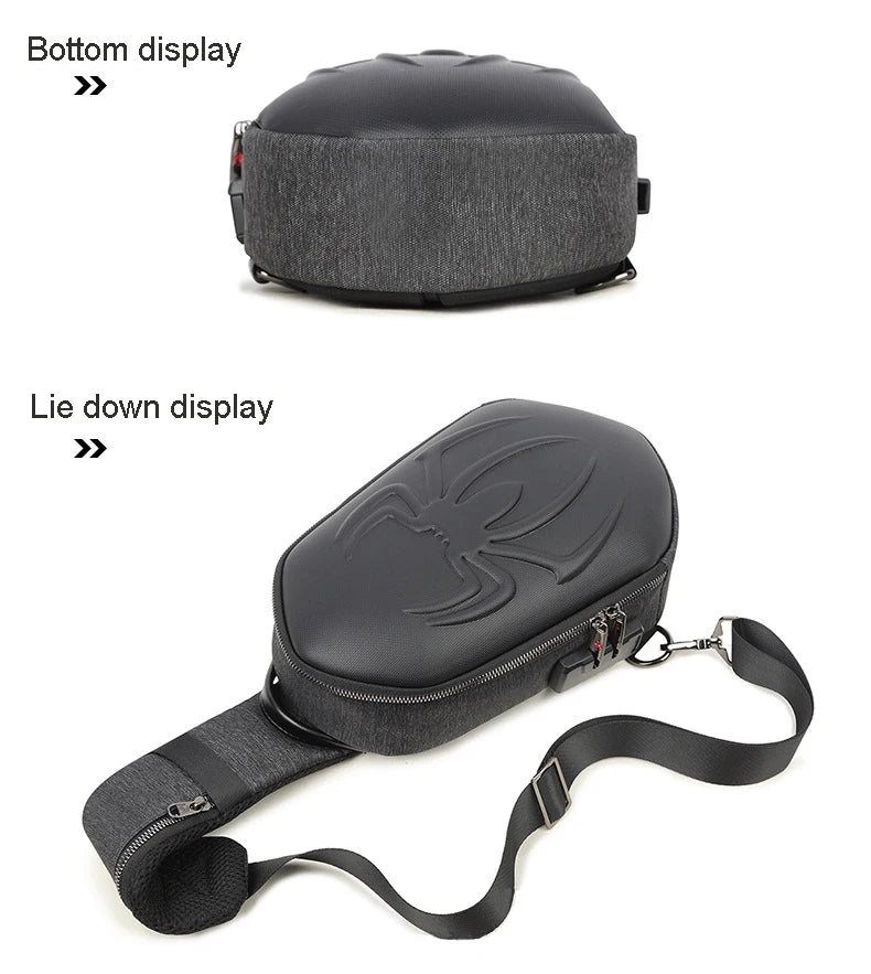 Men's Running Chest Bag – USB Charging Sling Pack for Travel, Cycling & College Students