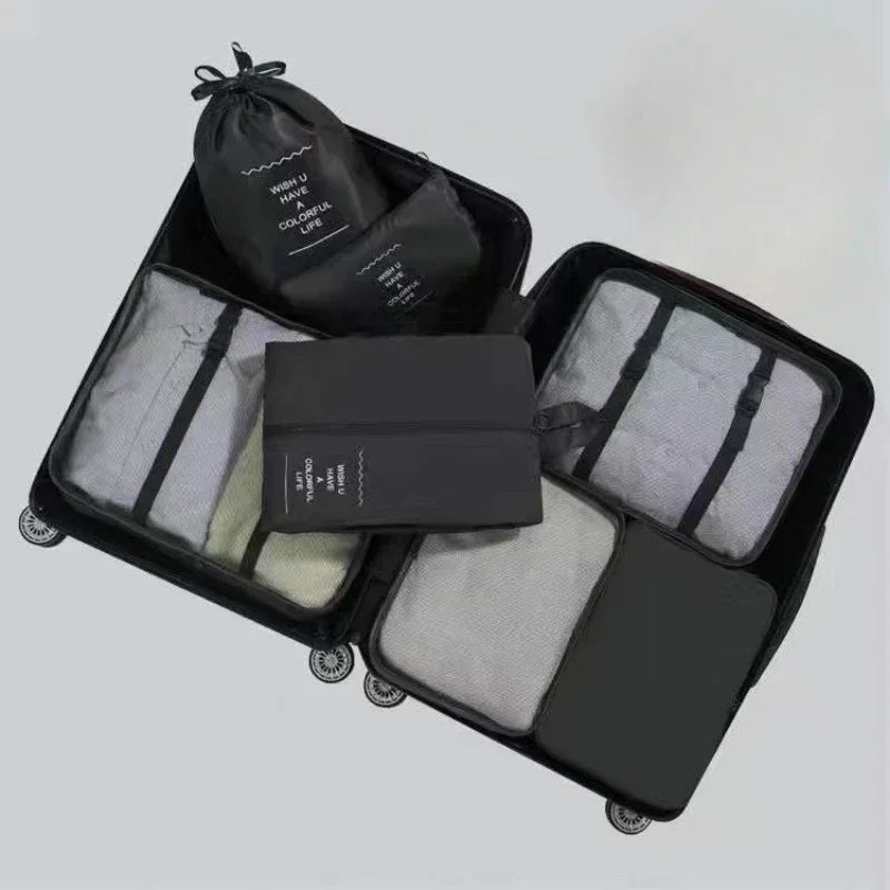7-Piece Travel Organizer Set – Luggage Packing Cubes & Storage Bags for Clothes, Shoes & Accessories
