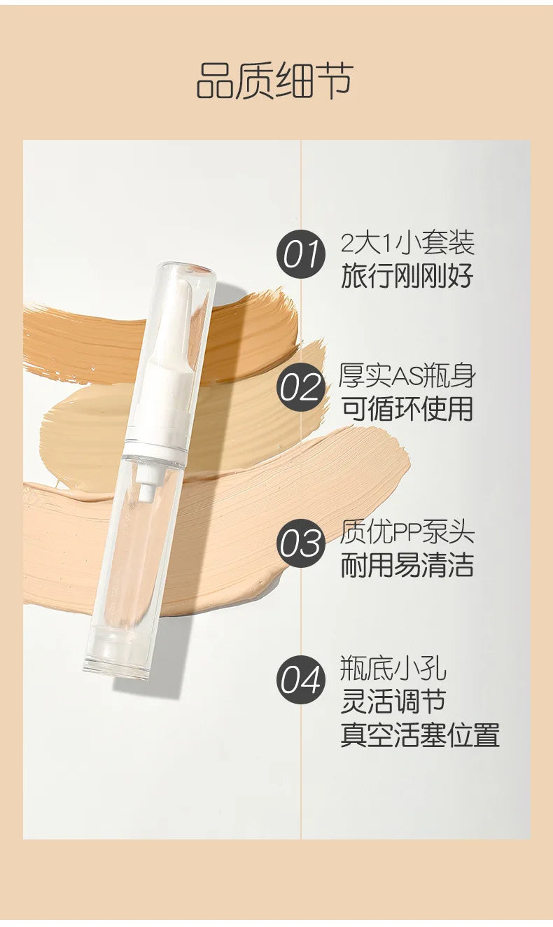 Portable Vacuum Refillable Bottle – 5ML/10ML/15ML for Foundation & Skincare ✨