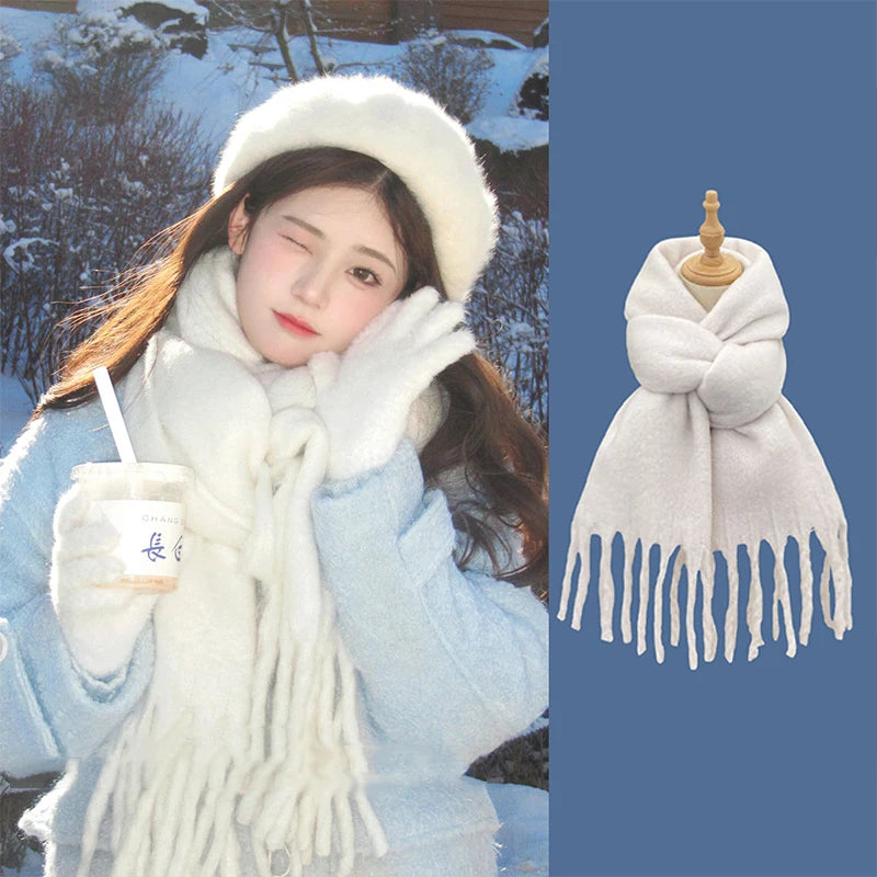 Luxury Cashmere-Feel Winter Scarf – Soft, Warm & Stylish Shawl Wrap with Tassels for Women!