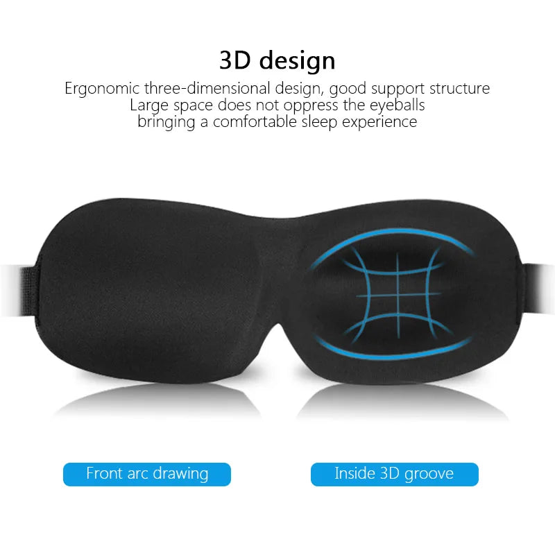 3D Sleep Mask Natural Sleeping Eye Mask Eyeshade Cover Shade Eye Patch Soft Portable Blindfold Travel Eye Shade Sleeping Aid