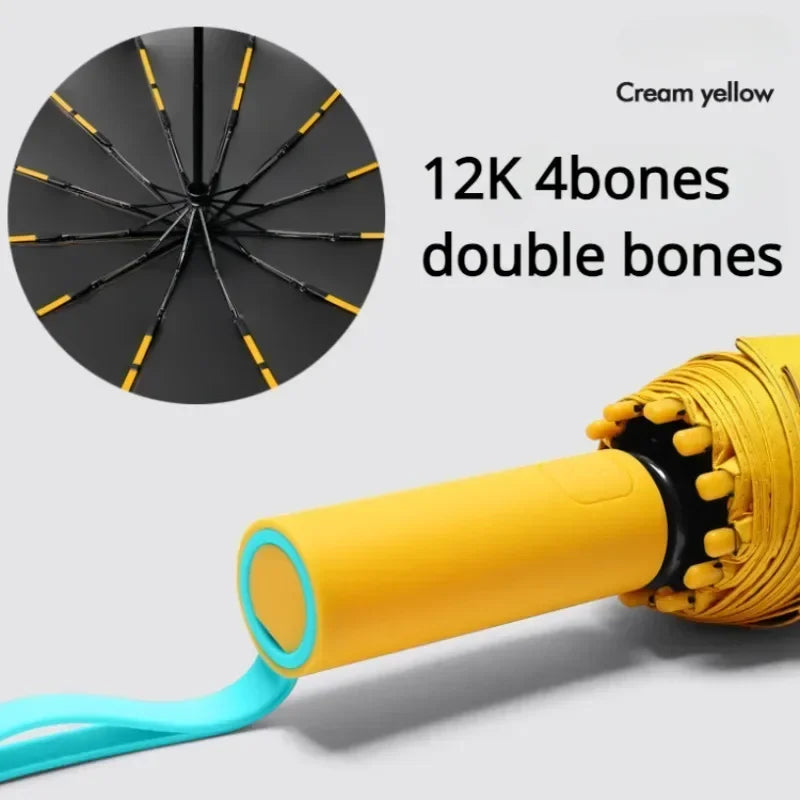 ☔ 72-Bone Windproof Automatic Umbrella – Reinforced, Large & UV-Protective for Ultimate Storm Protection! ☀️🌪️✨