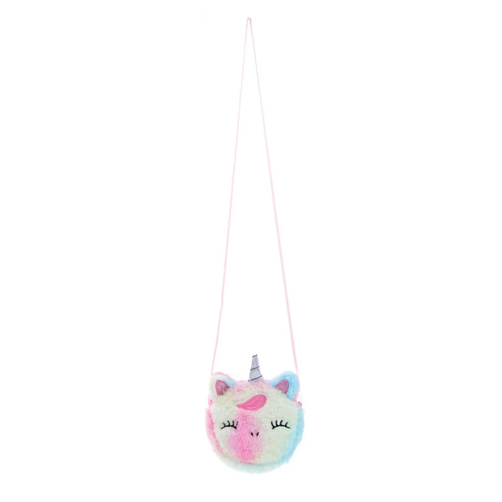 Kawaii Plush Unicorn Mini Crossbody Bag – Cute Baby Backpack & Coin Purse for Girls