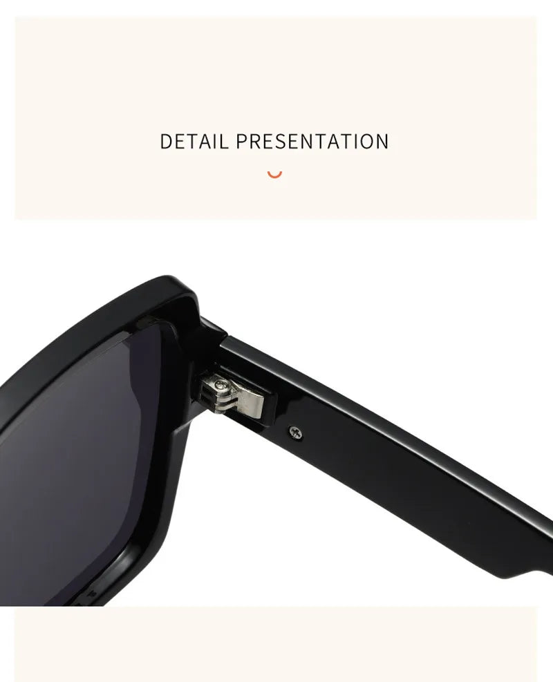 Luxury Women's New Retro Sunglasses Fashion Box Personalized Sunglasses Outdoor UV Protection UV400 Large Frame Driving Glasses