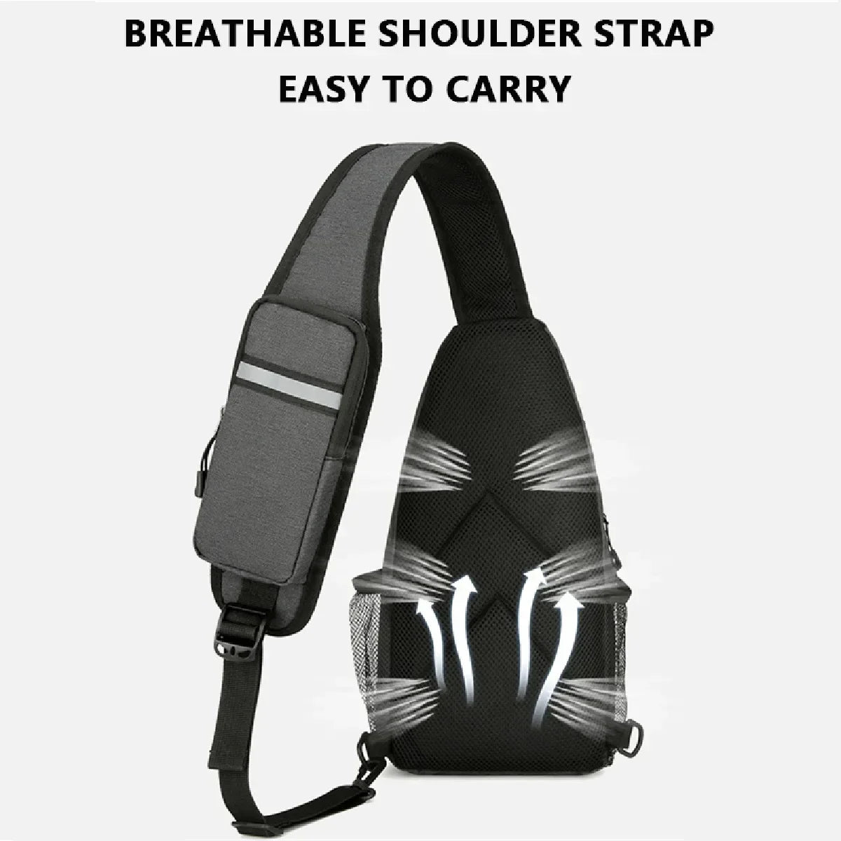New Casual Chest Bag – Men’s Mobile Phone Crossbody Bag, Multifunctional Lightweight Outdoor Sports Shoulder Bag