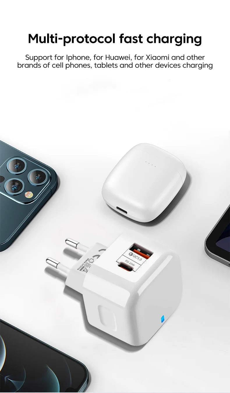 ⚡ PD 20W Fast Charger – Quick & Powerful Charging for iPhone, Samsung & More