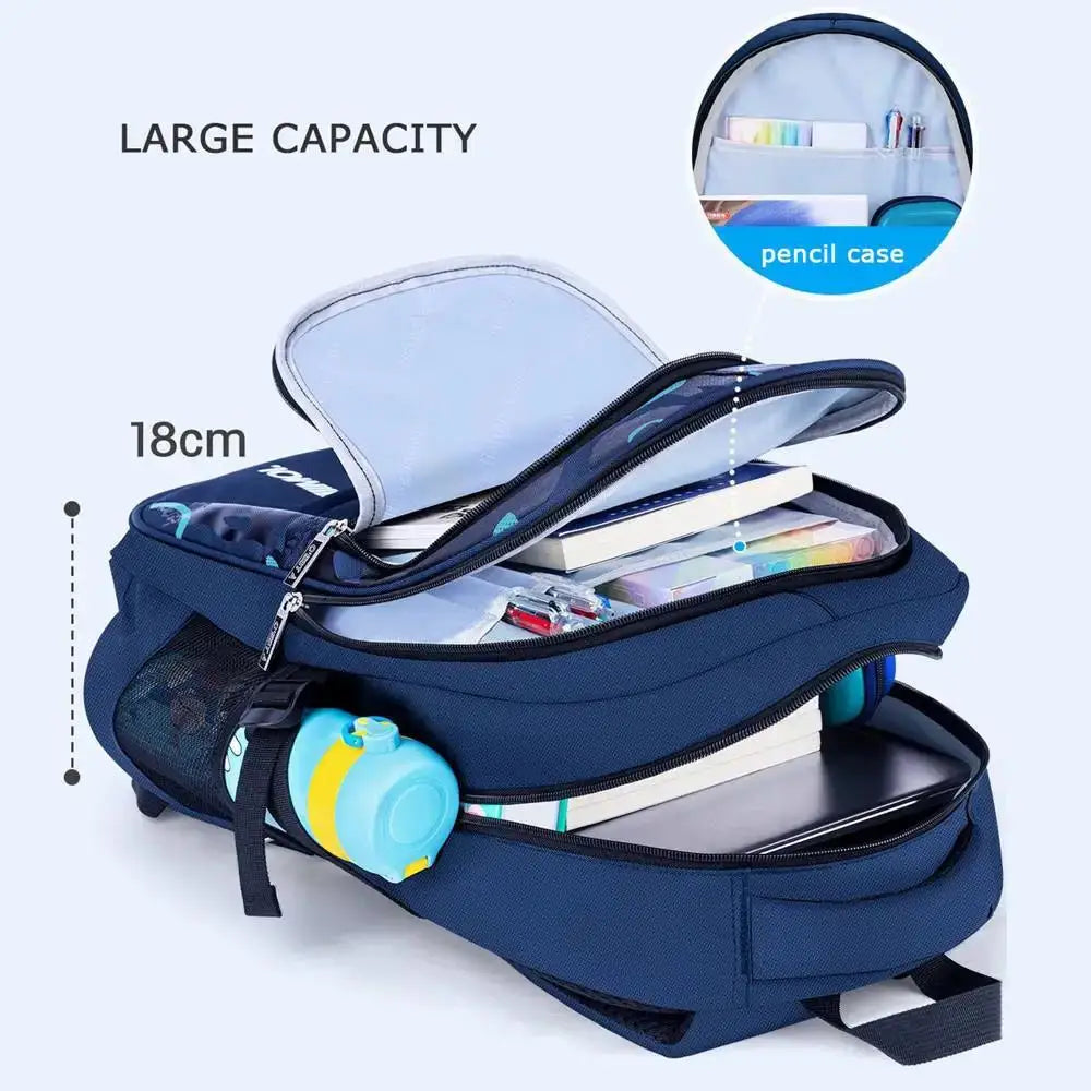 Waterproof Primary School Backpack – Durable & Spacious Book Bag for Teen Boys!