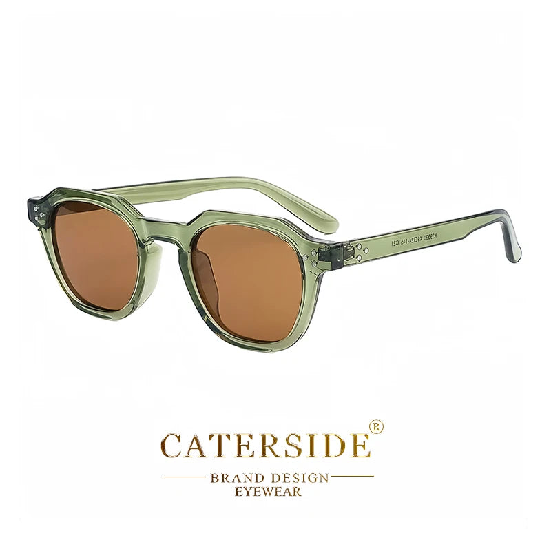 CATERSIDE Retro Polarized Sunglasses Men Ultralight TR90 Frame Polygon Women Sun Glasses Outdoor High Quality Travel Eyewear