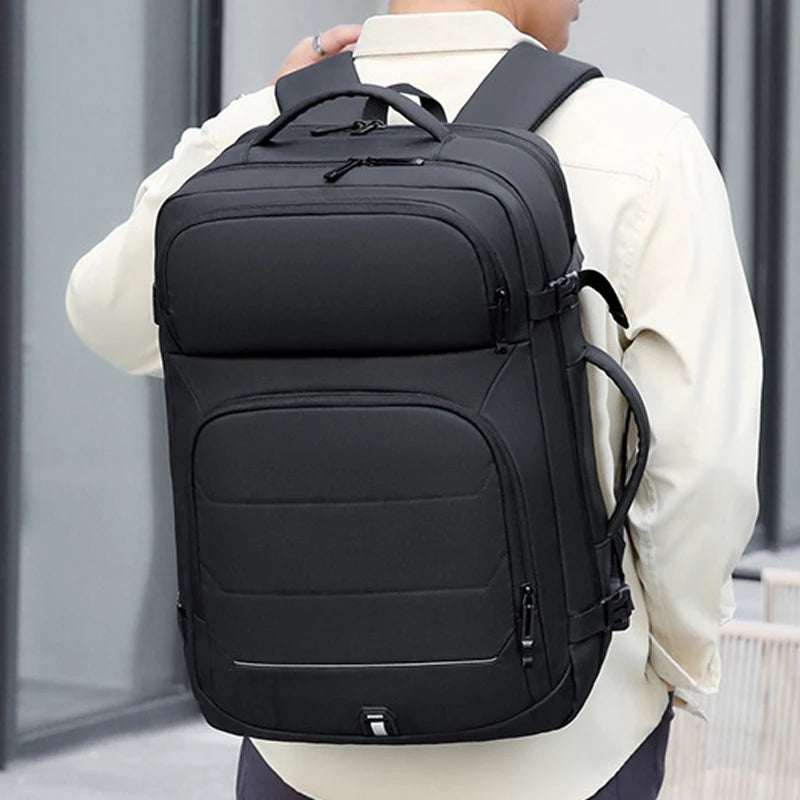 Expandable 17-inch Men’s Laptop Backpack – Waterproof Notebook Bag with USB, Schoolbag, Sports Travel Backpack for Men