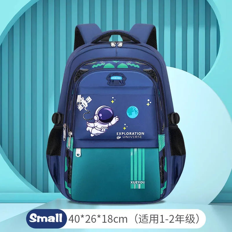 Astronaut-Themed Waterproof School Backpack – Lightweight, Spacious & Spinal Protection Design for Boys!