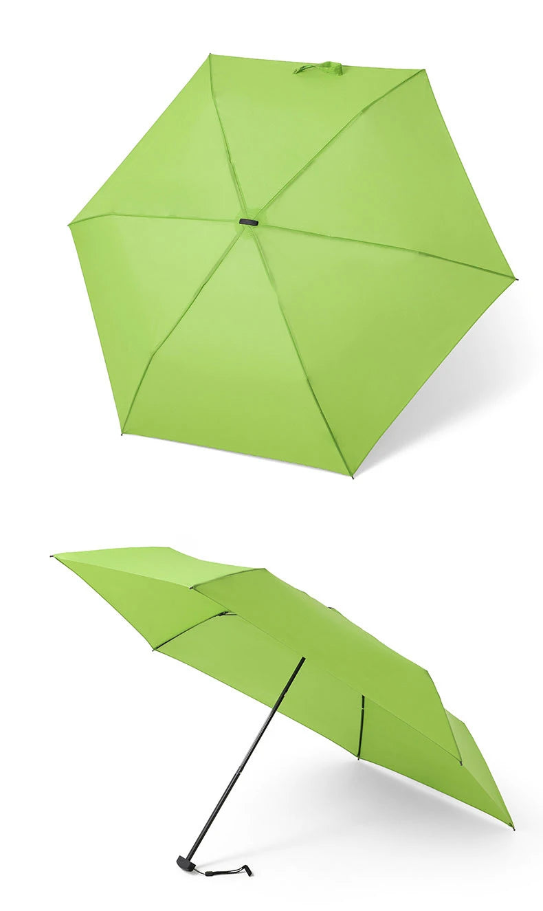 Parachase Flat Rain Umbrella Woman Lightweight 143g Foldable Mini Umbrella Pocket Portable Travel Folding Umbrella Windproof
