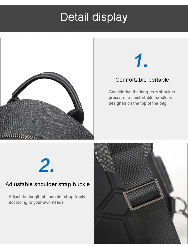 Men's Running Chest Bag – USB Charging Sling Pack for Travel, Cycling & College Students