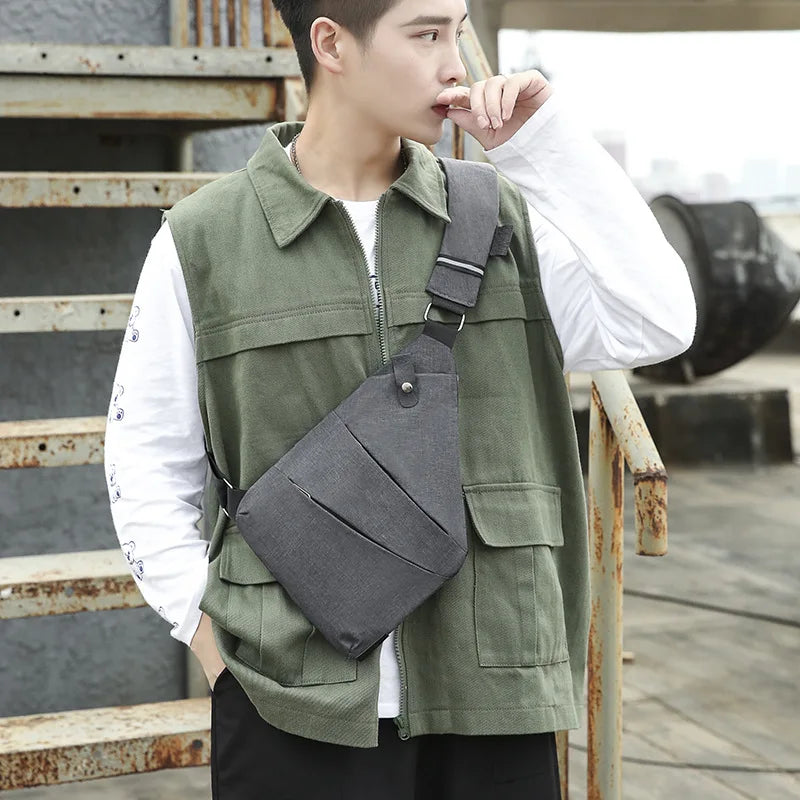 Men's Multifunctional Anti-Theft Chest Bag – Waterproof Crossbody Messenger & Fanny Pack