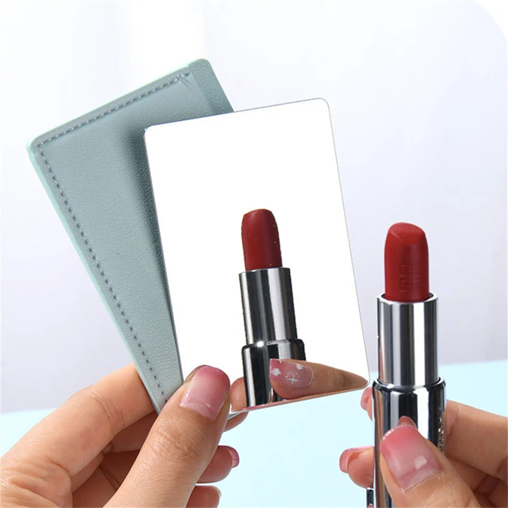 Stainless Steel Mini Card Mirror – Unbreakable, Shatterproof & Portable Pocket Makeup Mirror