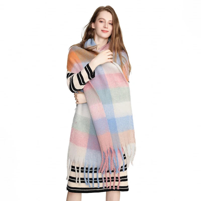 Luxury Cashmere-Feel Winter Scarf – Soft, Warm & Elegant Shawl Wrap with Tassels for Women!