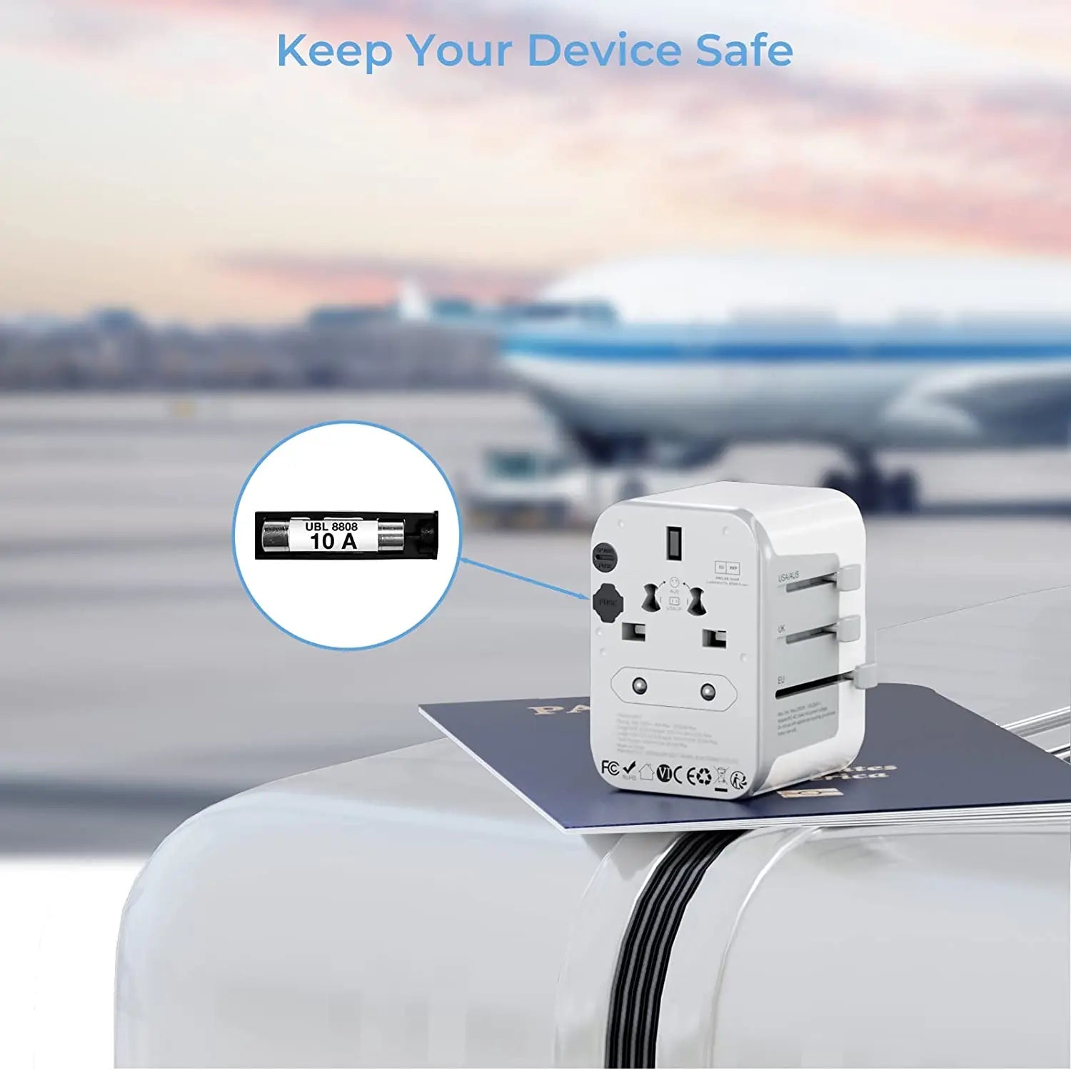 TESSAN 100W GaN Universal Travel Adapter – Fast Charging USB & Type-C Power Adapter for EU/UK/US/AU!
