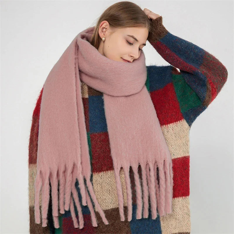 Luxury Cashmere-Feel Winter Scarf – Soft, Warm & Elegant Shawl Wrap with Tassels for Women!