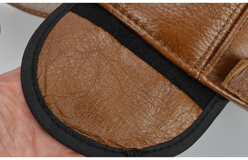 2025 Adjustable Men's Genuine Cowhide Leather Baseball Cap for Fall Winter Outdoor Sports Hat Men Real Cowhide Leather Caps
