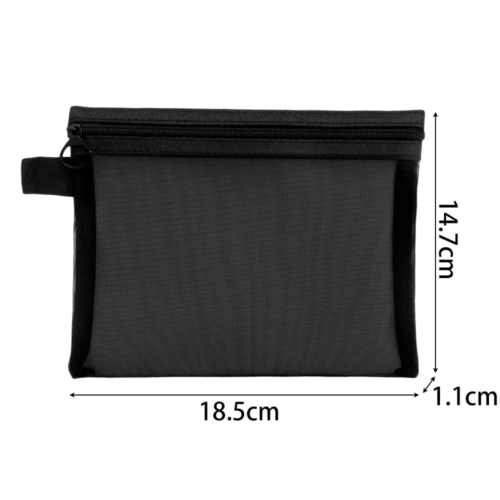 1/3pcs Mesh Clear Cosmetic Bags – Small & Large Black Makeup Bag, Portable Travel Toiletry Organizer, Lipstick Storage Pouch