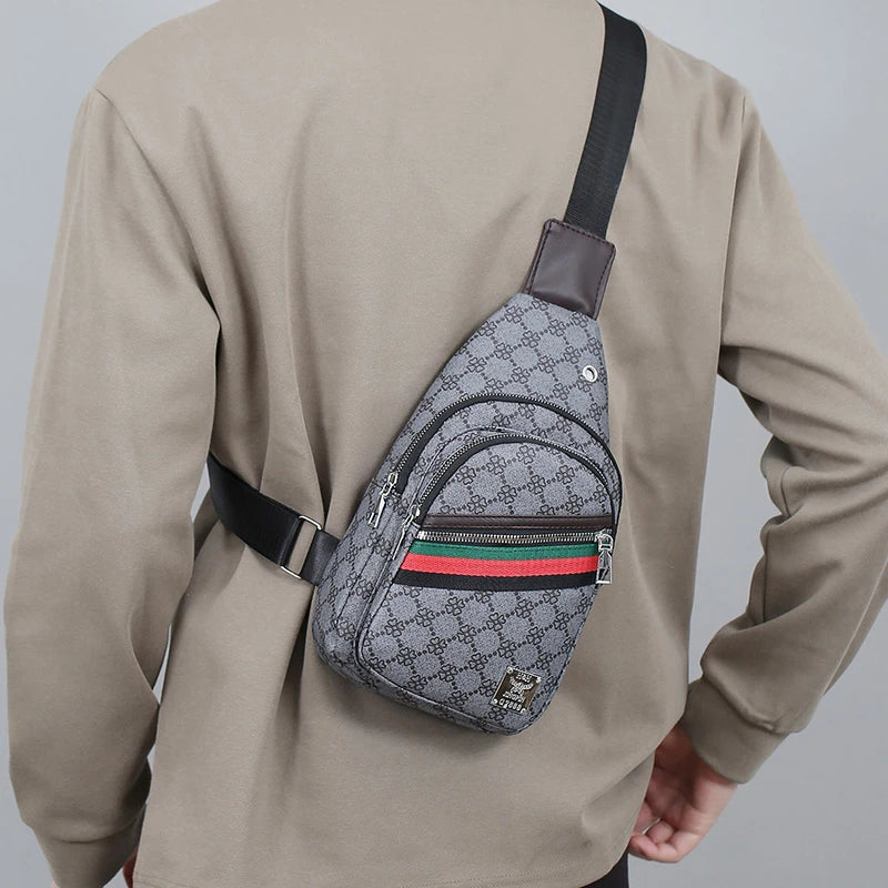 Men's Multifunctional Crossbody Bag – Casual Shoulder Chest Bag with Earphone Hole