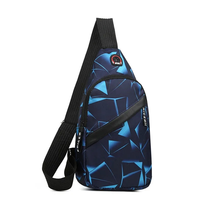 Oxford Cloth Casual Crossbody Bag – Unisex Sports Travel Outdoor Backpack, Lightweight Lovers Chest Shoulder Bag