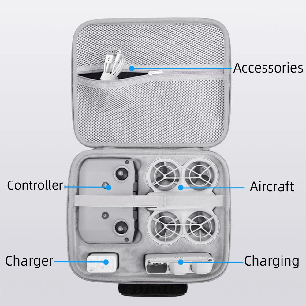 Hard PU Carrying Case for DJI Neo Drone – Waterproof Travel Bag & Fly More Combo Storage