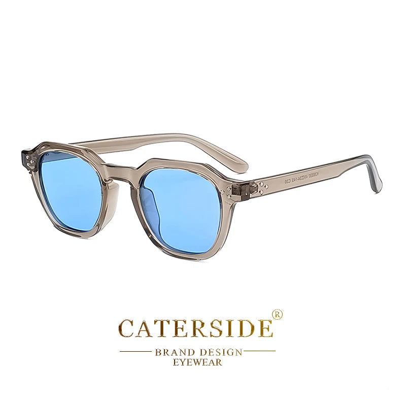 CATERSIDE Retro Polarized Sunglasses Men Ultralight TR90 Frame Polygon Women Sun Glasses Outdoor High Quality Travel Eyewear