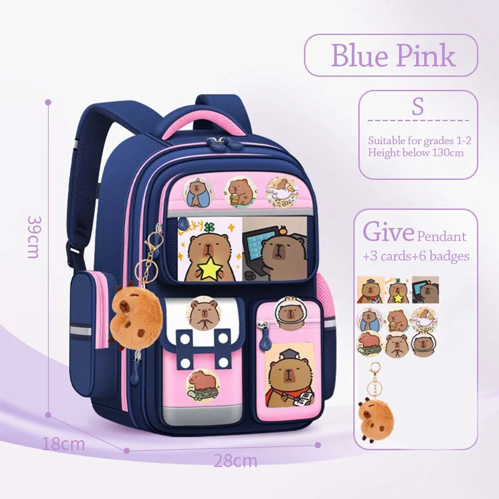 Waterproof Capybara Backpack Large Capacity Alleviate Burden School Bag Protecting Spine Widen Straps Backpack for Students