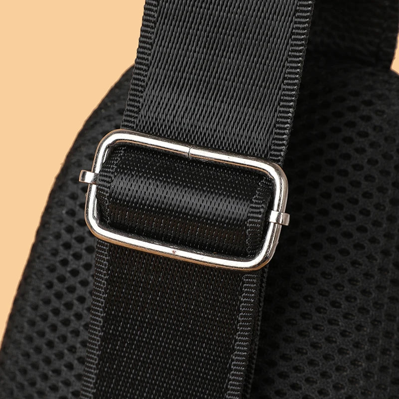 Men's 100% Genuine Leather Chest Bag – Stylish Casual Crossbody & Shoulder Messenger Bag