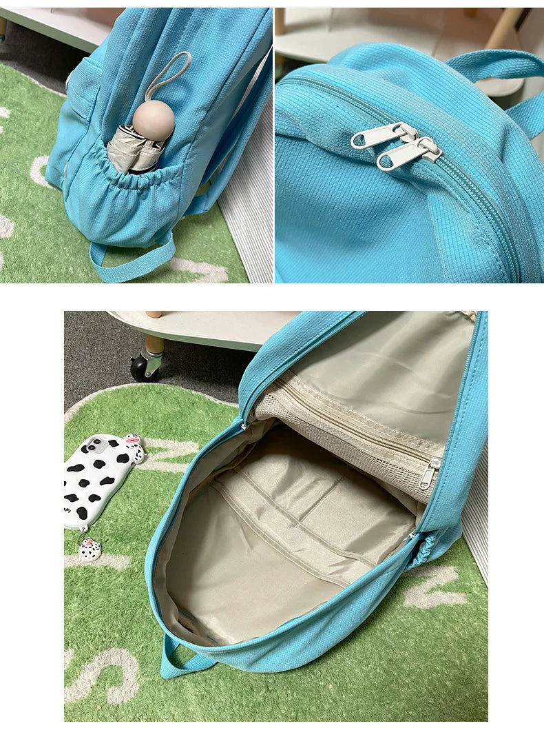 New Waterproof Nylon Women Backpack Female Travel Bag Backpacks Schoolbag for Teenage Girls Solid Color Bookbag Mochila Bookbag