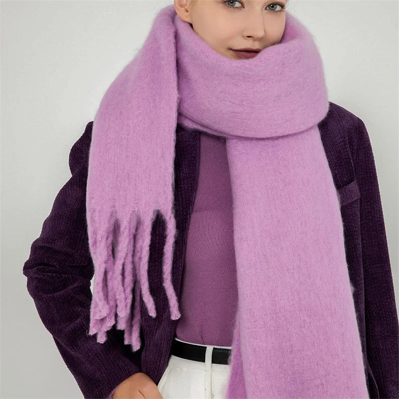 Luxury Cashmere-Feel Winter Scarf – Soft, Warm & Elegant Shawl Wrap with Tassels for Women!
