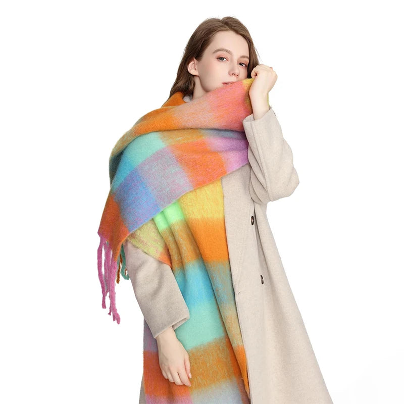 Luxury Cashmere-Feel Winter Scarf – Soft, Warm & Elegant Shawl Wrap with Tassels for Women!