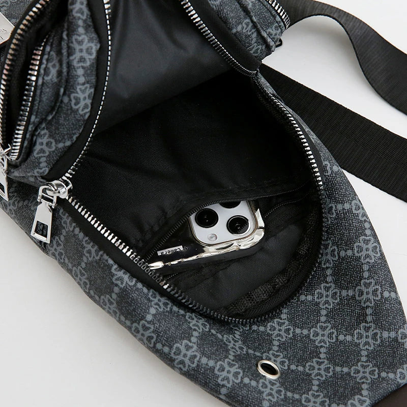 Men's Multifunctional Crossbody Bag – Casual Shoulder Chest Bag with Earphone Hole