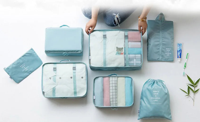 7-Piece Travel Organizer Set – Luggage Packing Cubes & Storage Bags for Clothes, Shoes & Accessories