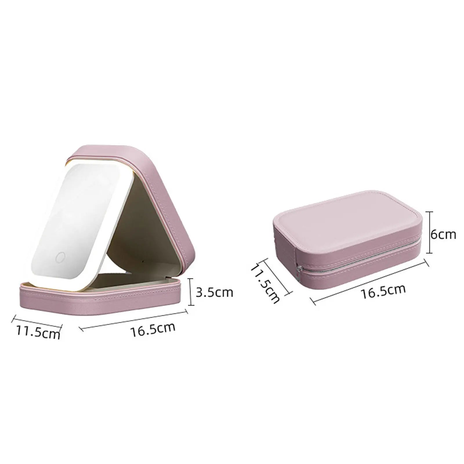 Smart LED Makeup Case with Mirror – Portable Fashion Travel Cosmetic Storage Bag