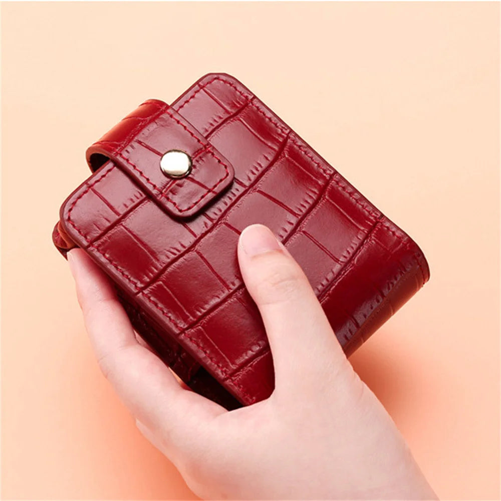 Mini Lipstick Cosmetic Bag with Mirror – Crocodile Pattern PU Travel Makeup Pouch & Organizer