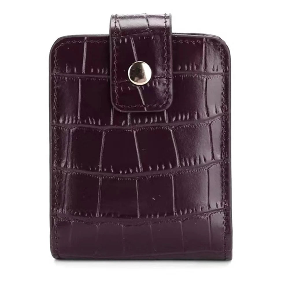 Mini Lipstick Cosmetic Bag with Mirror – Crocodile Pattern PU Travel Makeup Pouch & Organizer