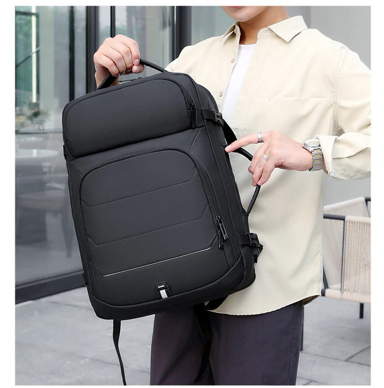 Expandable 17-inch Men’s Laptop Backpack – Waterproof Notebook Bag with USB, Schoolbag, Sports Travel Backpack for Men