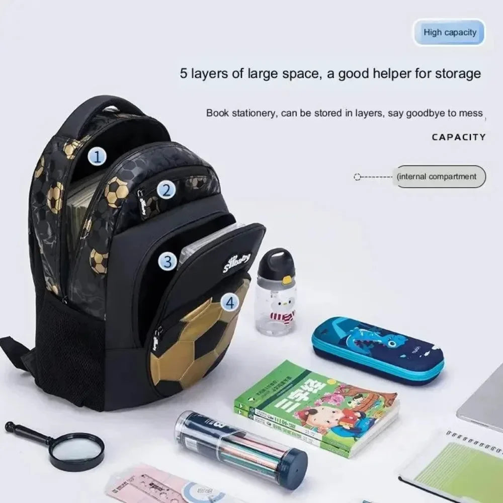 Football-Themed School Backpack – Durable & Stylish Travel Bag for Boys & Teenagers!