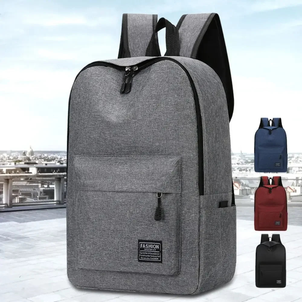 15-Inch Versatile Backpack – Trendy Washable Oxford Cloth Computer Bag for School, Students, and Travel (Black, Grey, Blue, Red)