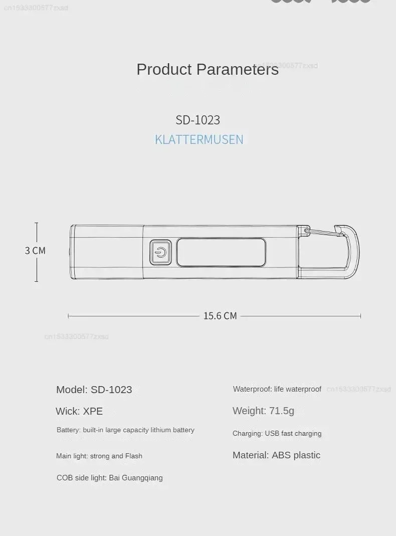 Xiaomi Outdoor Flashlight – Portable Strong Light with Variable Focus, Floodlight Side Lights & Long Range Rechargeable Flashlight