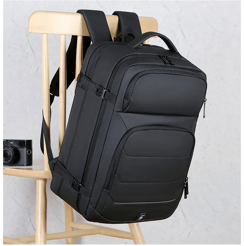 Expandable 17-inch Men’s Laptop Backpack – Waterproof Notebook Bag with USB, Schoolbag, Sports Travel Backpack for Men