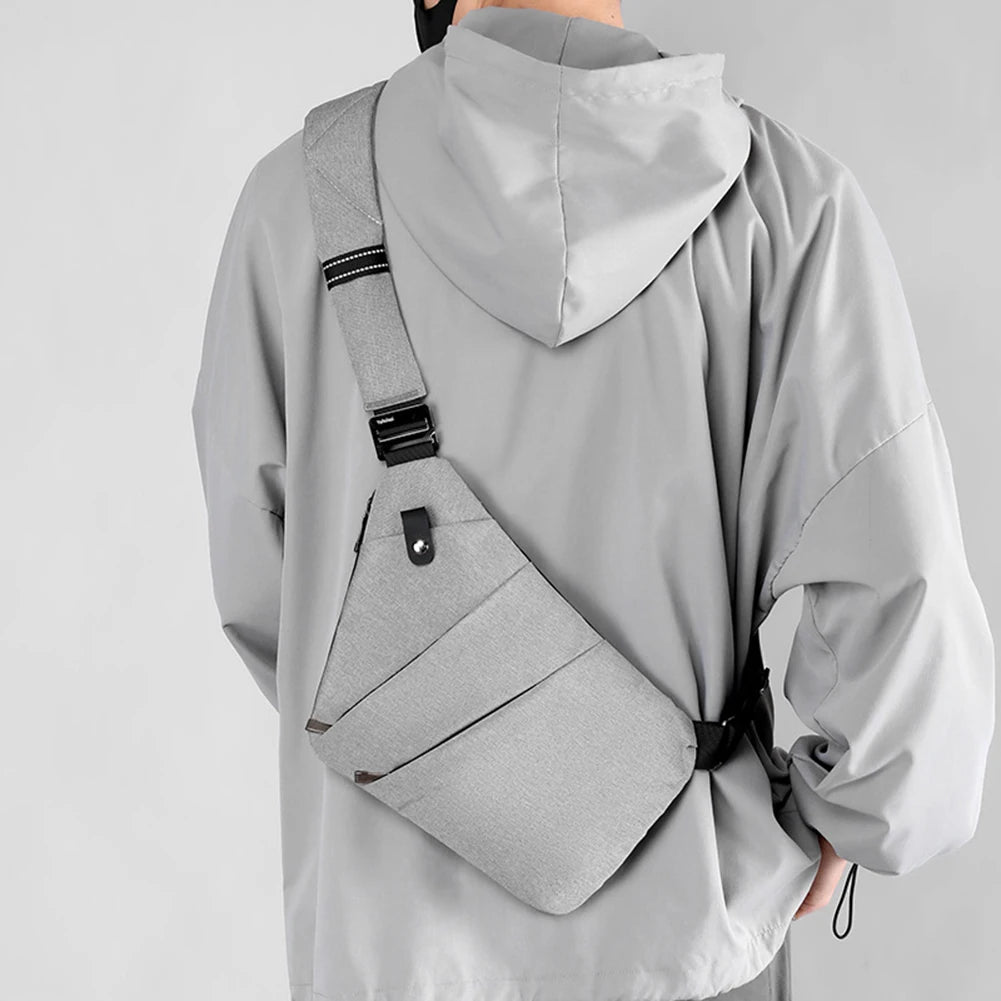Men's Anti-Theft Travel Crossbody Bag – Mini Waterproof Sling Chest Bag for Everyday Use