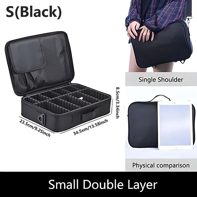 Professional Large Capacity Makeup Case – Travel Beauty Cosmetic Organizer & Nail Tool Box