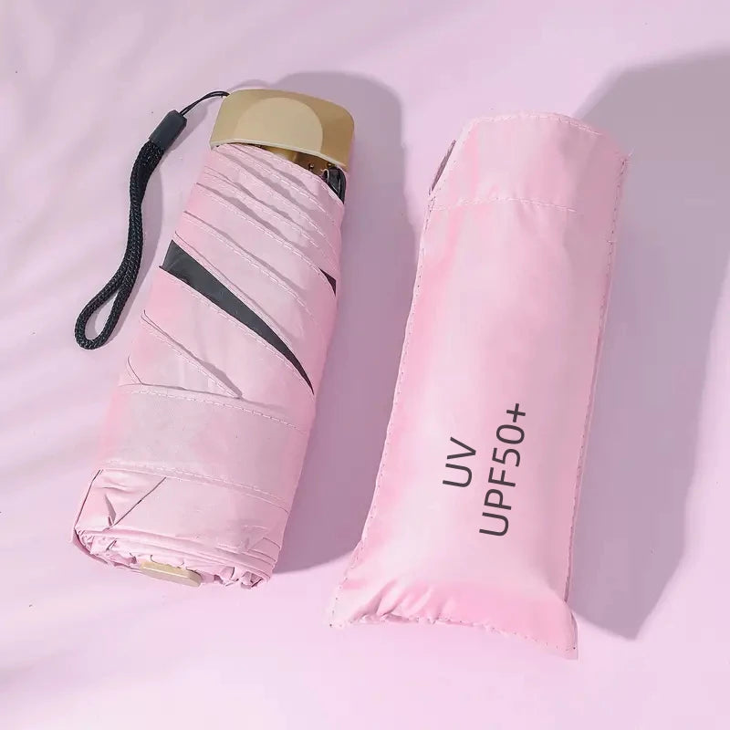 ☀️☔ Mini Pocket Folding Umbrella – Ultra-Light, UV Protective & Waterproof for Travel & Everyday Use! 🌦️✨