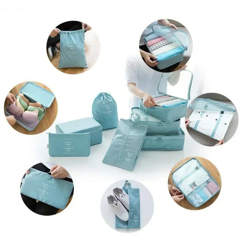 7-Piece Travel Organizer Set – Luggage Packing Cubes & Storage Bags for Clothes, Shoes & Accessories