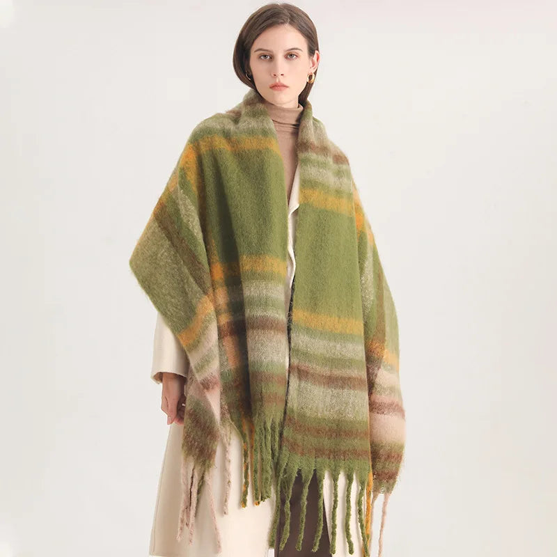 Ultra-Soft Korean Winter Cashmere-Feel Scarf – Thick, Warm & Stylish Tassel Shawl for Men & Women!