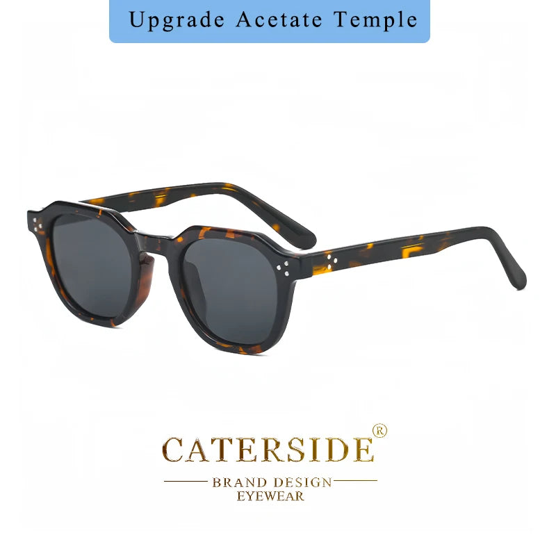 CATERSIDE Retro Polarized Sunglasses Men Ultralight TR90 Frame Polygon Women Sun Glasses Outdoor High Quality Travel Eyewear