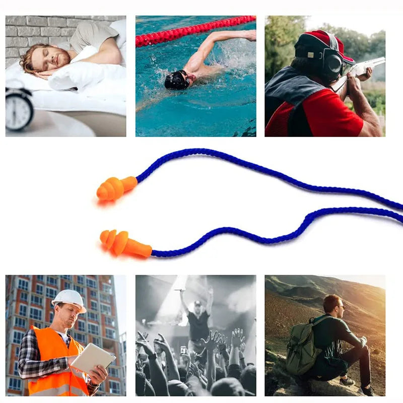 🔇 Ultimate Comfort & Safety: 10PCS Soft Silicone Corded Earplugs – Reusable Noise Reduction for Work & Everyday Protection! 🛠️✨