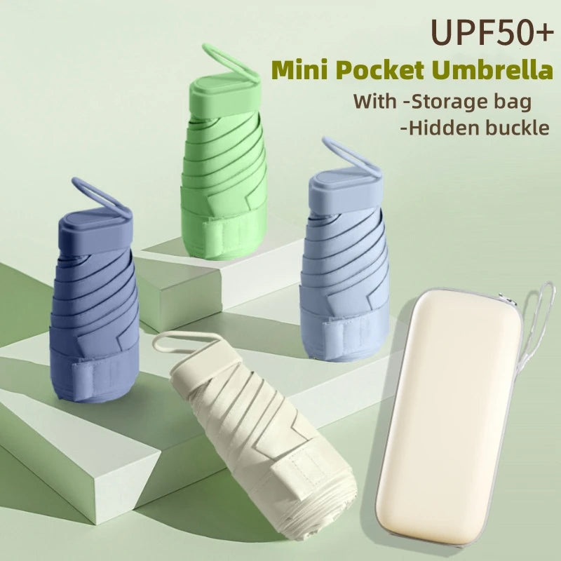 ☀️ UPF50+ Mini Folding Umbrella – Ultra-Compact, UV-Protective & Waterproof for Travel & Everyday Use! ☔✨
